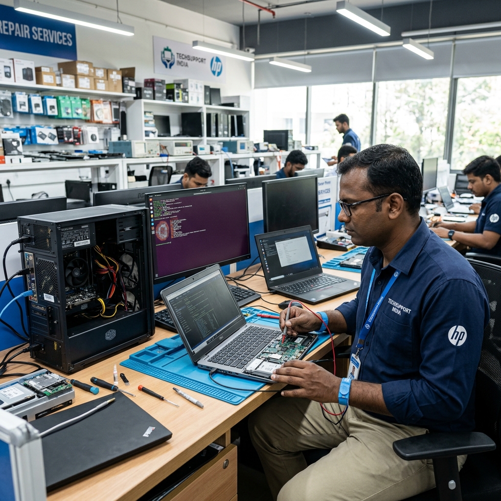 Indian IT Hardware Engineer Testing Laptops & Desktops